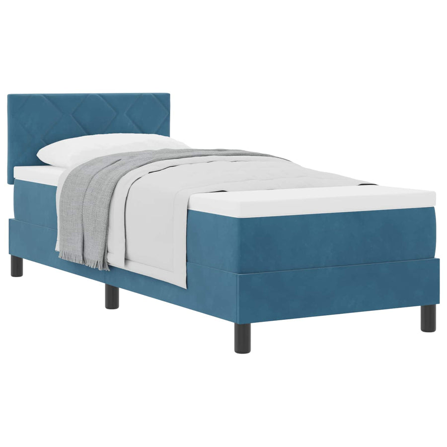 Boxspringbed met matras Donkerblauw 80 x 200 cm Fluweel