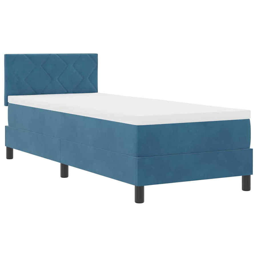 Boxspringbed met matras Donkerblauw 80 x 200 cm Fluweel