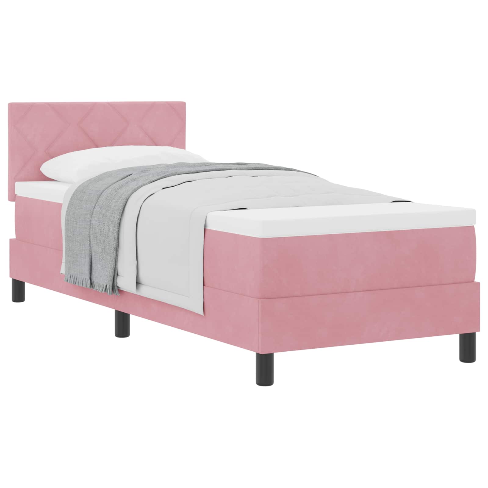 Boxspringbed met hoofdeinde Roze 80 x 200 cm Fluweel