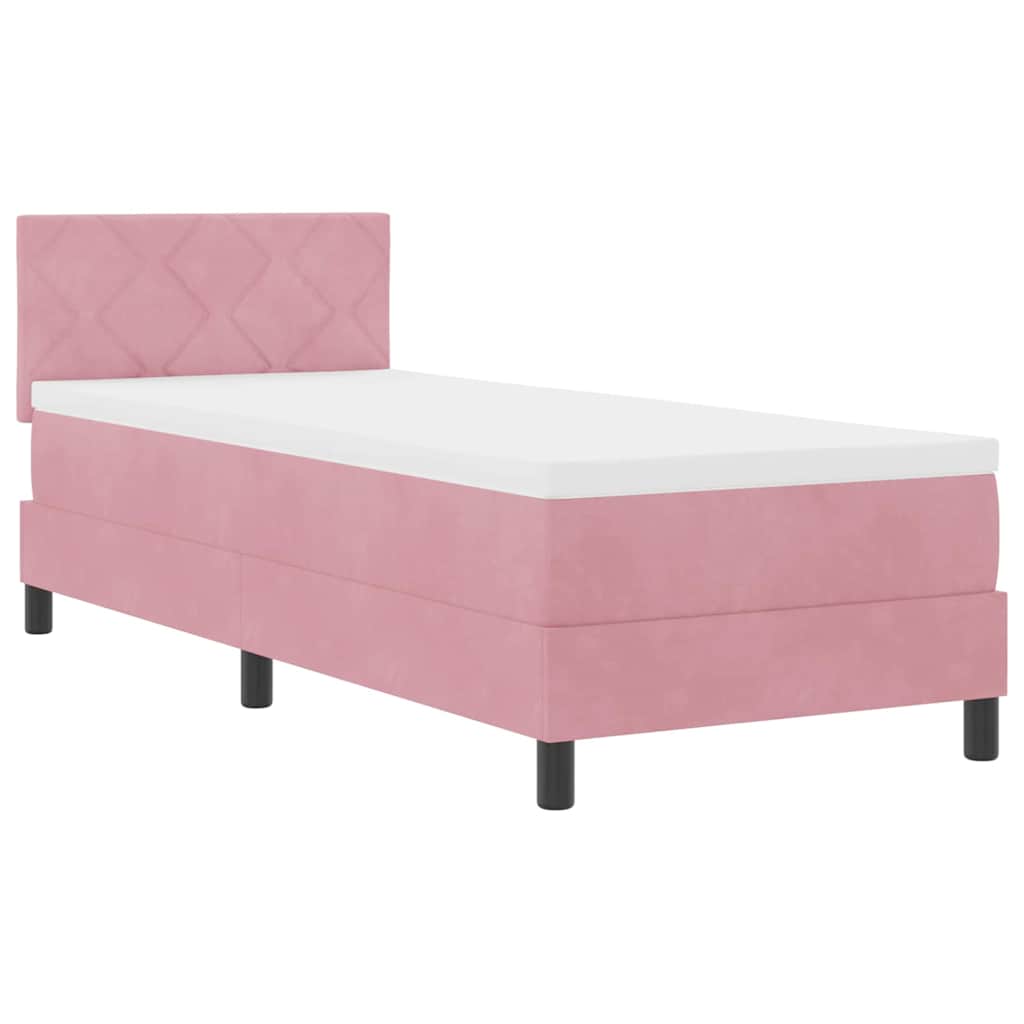 Boxspringbed met hoofdeinde Roze 80 x 200 cm Fluweel