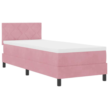 Boxspringbed met hoofdeinde Roze 80 x 200 cm Fluweel