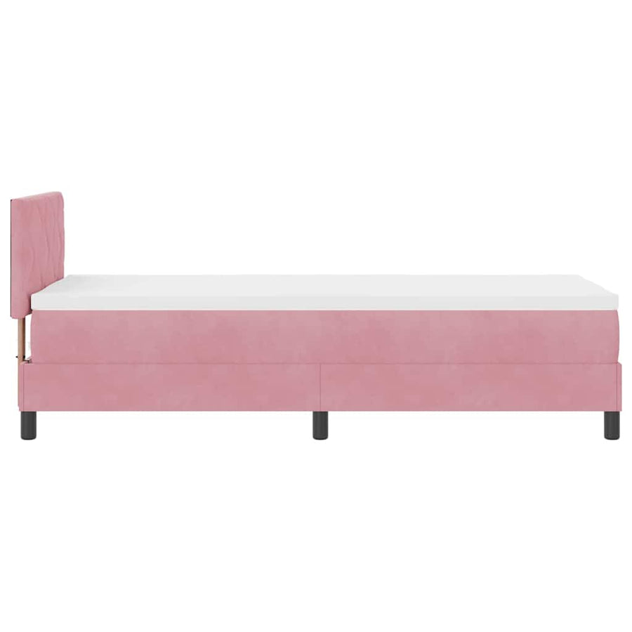 Boxspringbed met hoofdeinde Roze 80 x 200 cm Fluweel