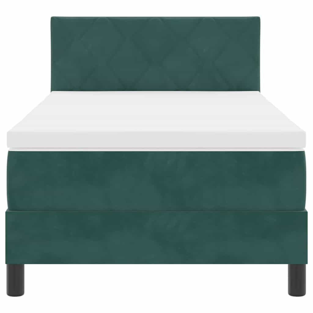 Boxspringbed met matras Donkergroen 90 x 190 cm Fluweel