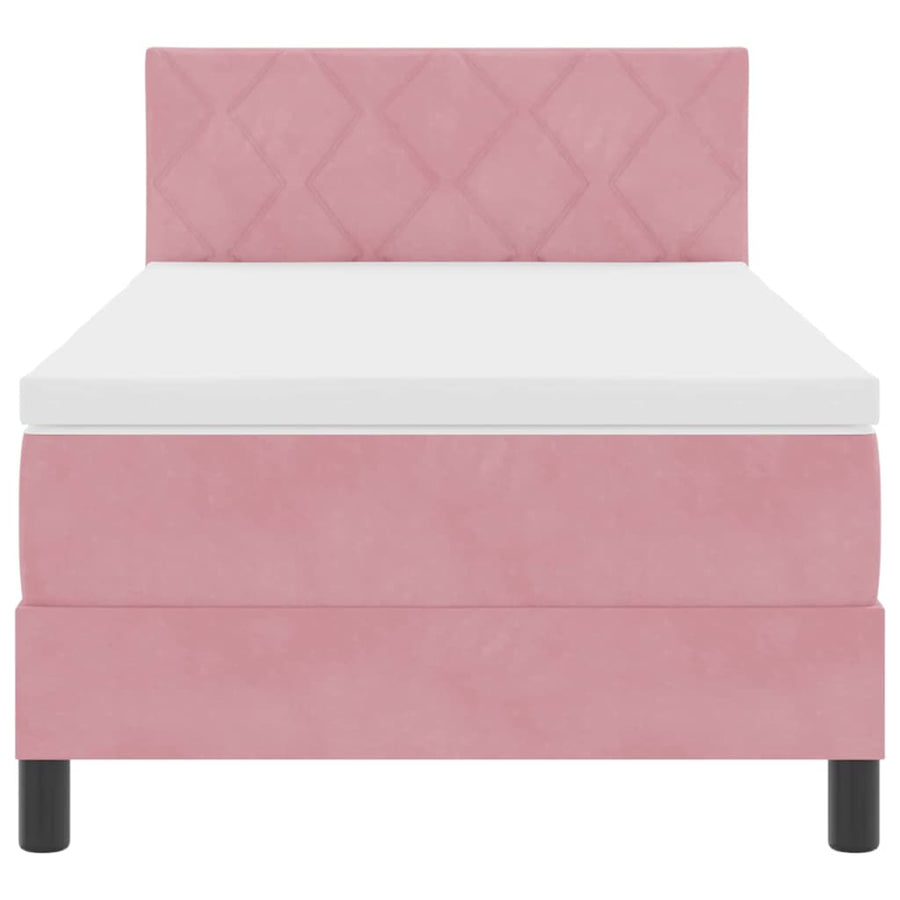Boxspringbed met hoofdeinde Roze 90 x 200 cm Fluweel