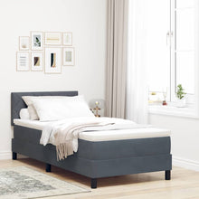 Boxspringbed met hoofdeinde Donkergrijs 100 x 200 cm Fluweel