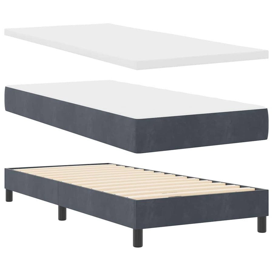 Boxspringbed met hoofdeinde Donkergrijs 100 x 200 cm Fluweel