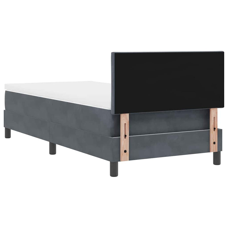 Boxspringbed met hoofdeinde Donkergrijs 100 x 200 cm Fluweel