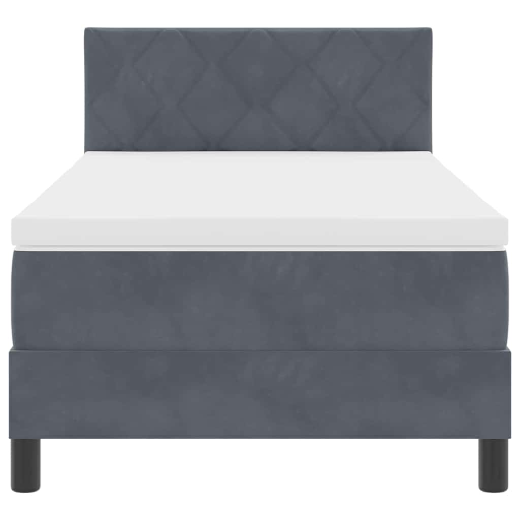 Boxspringbed met hoofdeinde Donkergrijs 100 x 200 cm Fluweel