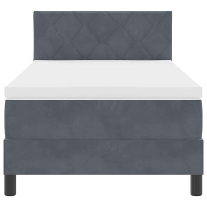 Boxspringbed met hoofdeinde Donkergrijs 100 x 200 cm Fluweel