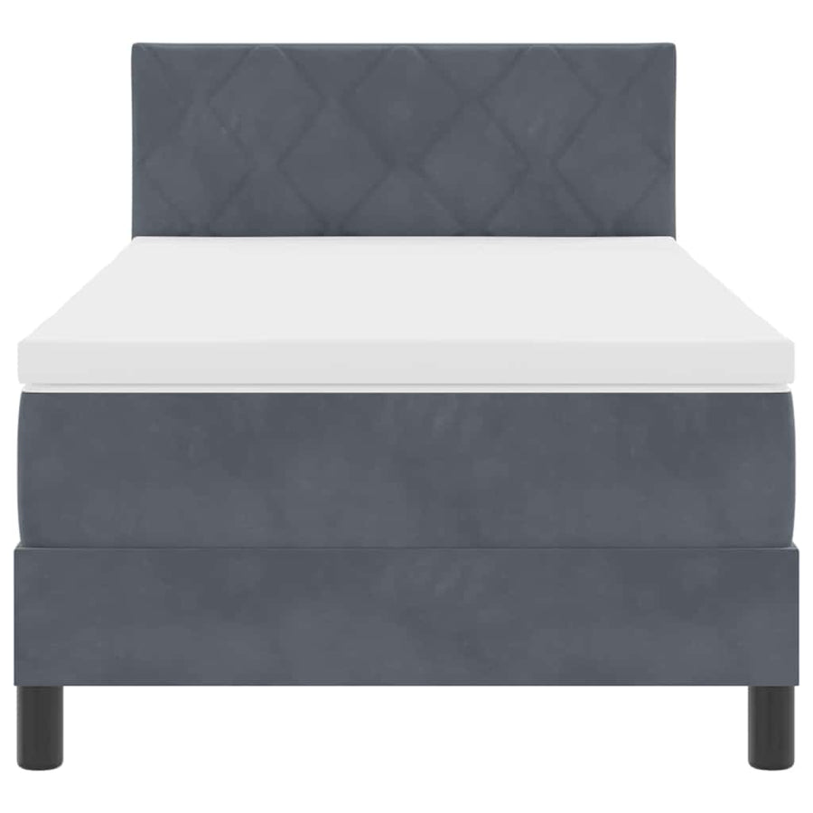 Boxspringbed met hoofdeinde Donkergrijs 100 x 200 cm Fluweel