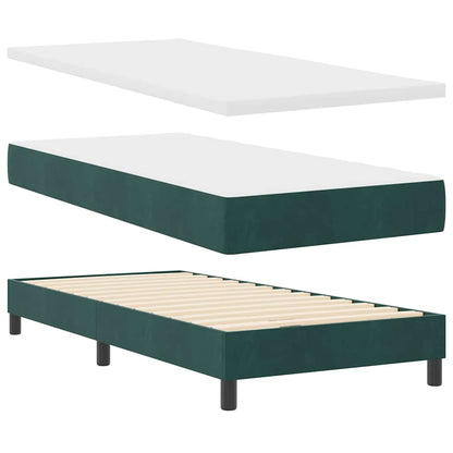 Boxspringbed met hoofdeinde Donkergroen 100 x 200 cm Fluweel