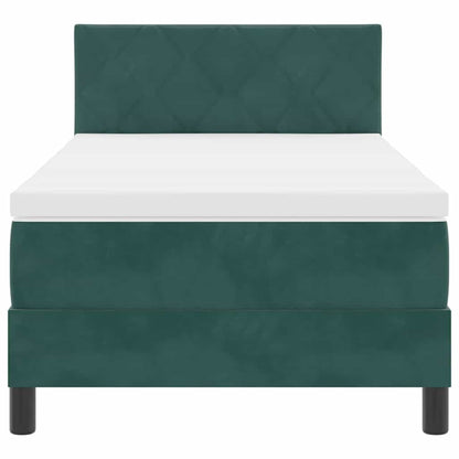 Boxspringbed met hoofdeinde Donkergroen 100 x 200 cm Fluweel