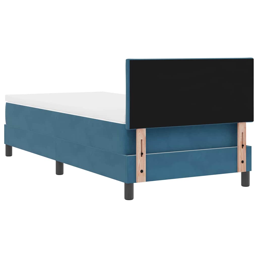 Boxspringbed met hoofdeinde Donkerblauw 100 x 200 cm Fluweel