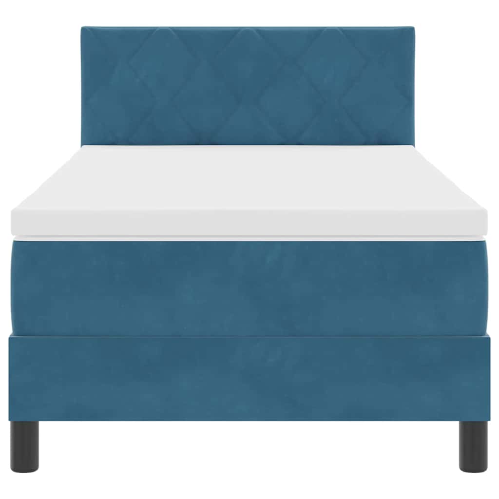 Boxspringbed met hoofdeinde Donkerblauw 100 x 200 cm Fluweel
