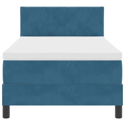Boxspringbed met hoofdeinde Donkerblauw 100 x 200 cm Fluweel