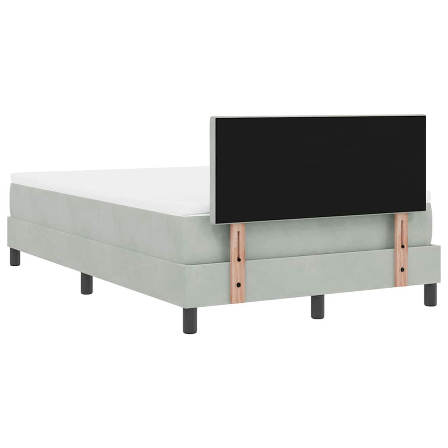 Boxspringbed met matras Lichtgrijs 120 x 190 cm Fluweel