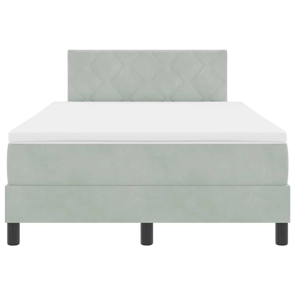 Boxspringbed met matras Lichtgrijs 120 x 190 cm Fluweel