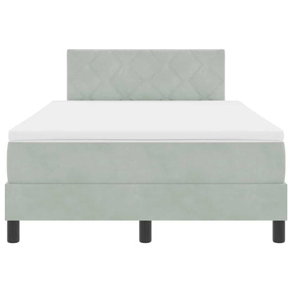 Boxspringbed met matras Lichtgrijs 120 x 190 cm Fluweel