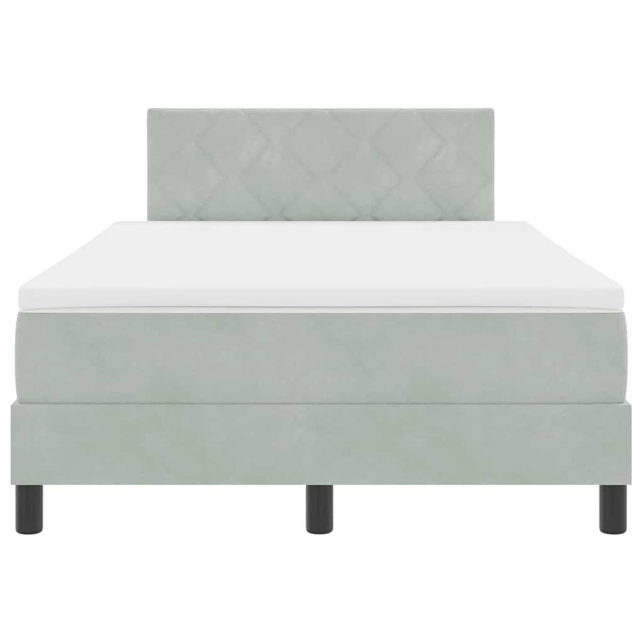 Boxspringbed met matras Lichtgrijs 120 x 190 cm Fluweel