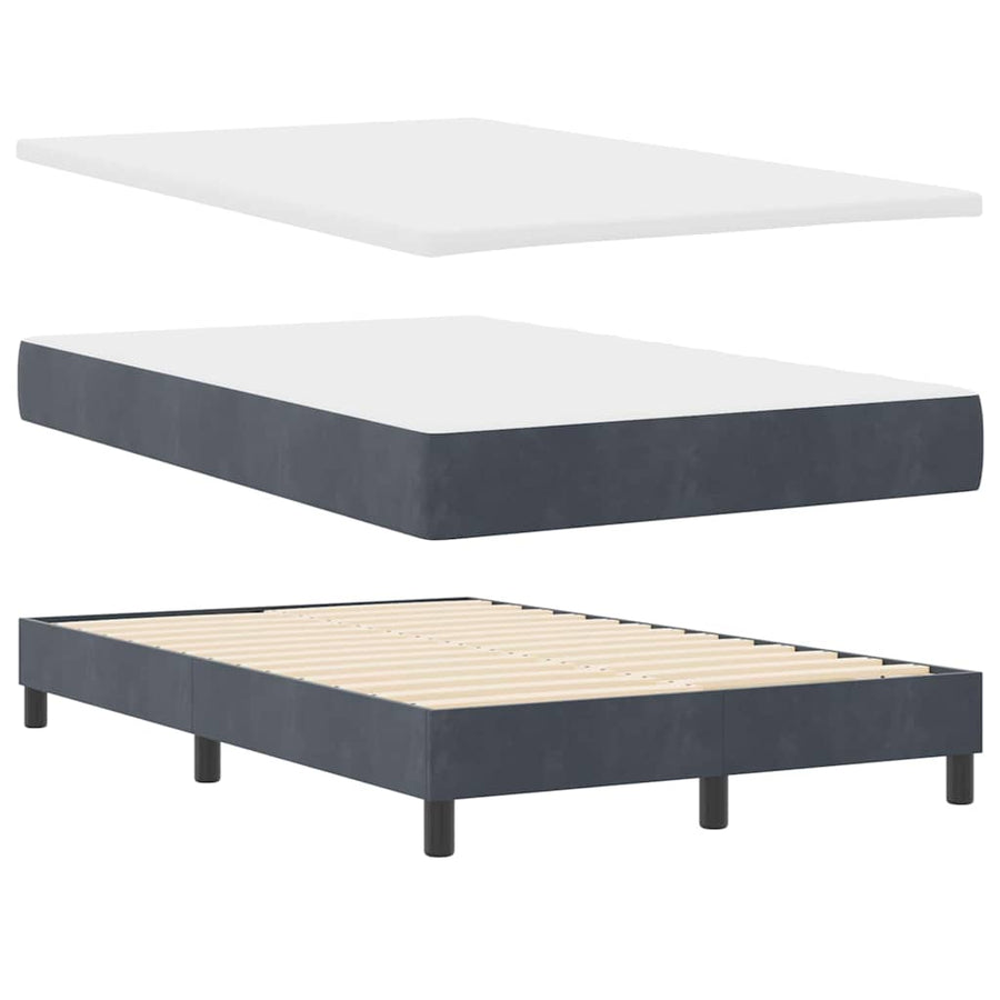 Boxspringbed met matras Donkergrijs 120 x 190 cm Fluweel