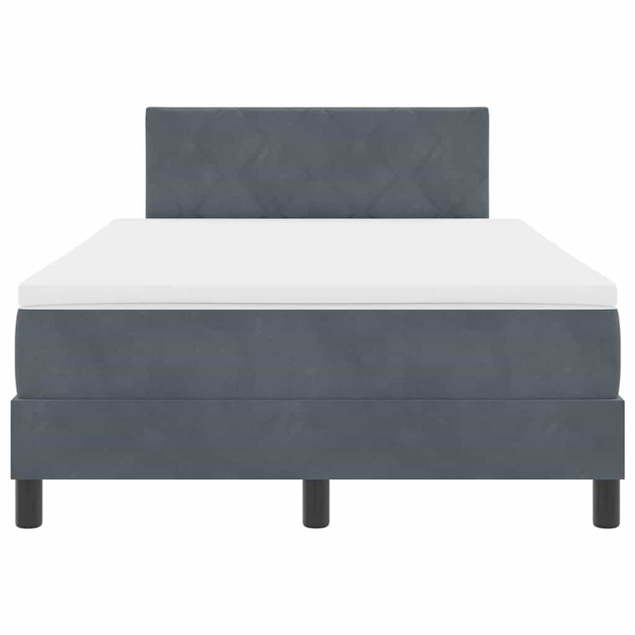 Boxspringbed met matras Donkergrijs 120 x 190 cm Fluweel