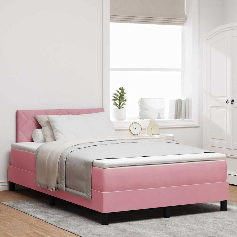 Boxspringbed met matras Roze 120 x 190 cm Fluweel