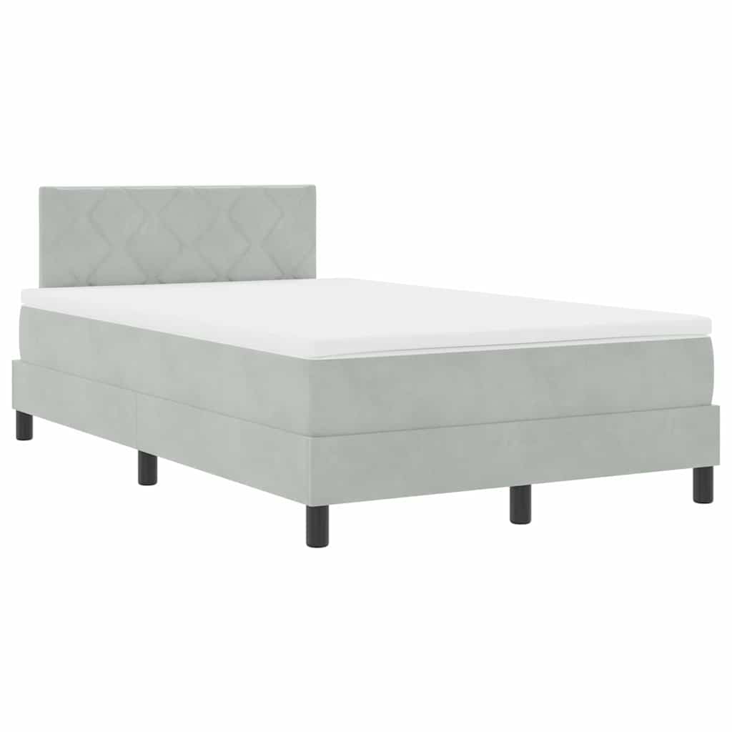 Boxspringbed met matras Lichtgrijs 120 x 200 cm Fluweel