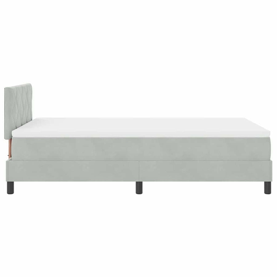 Boxspringbed met matras Lichtgrijs 120 x 200 cm Fluweel