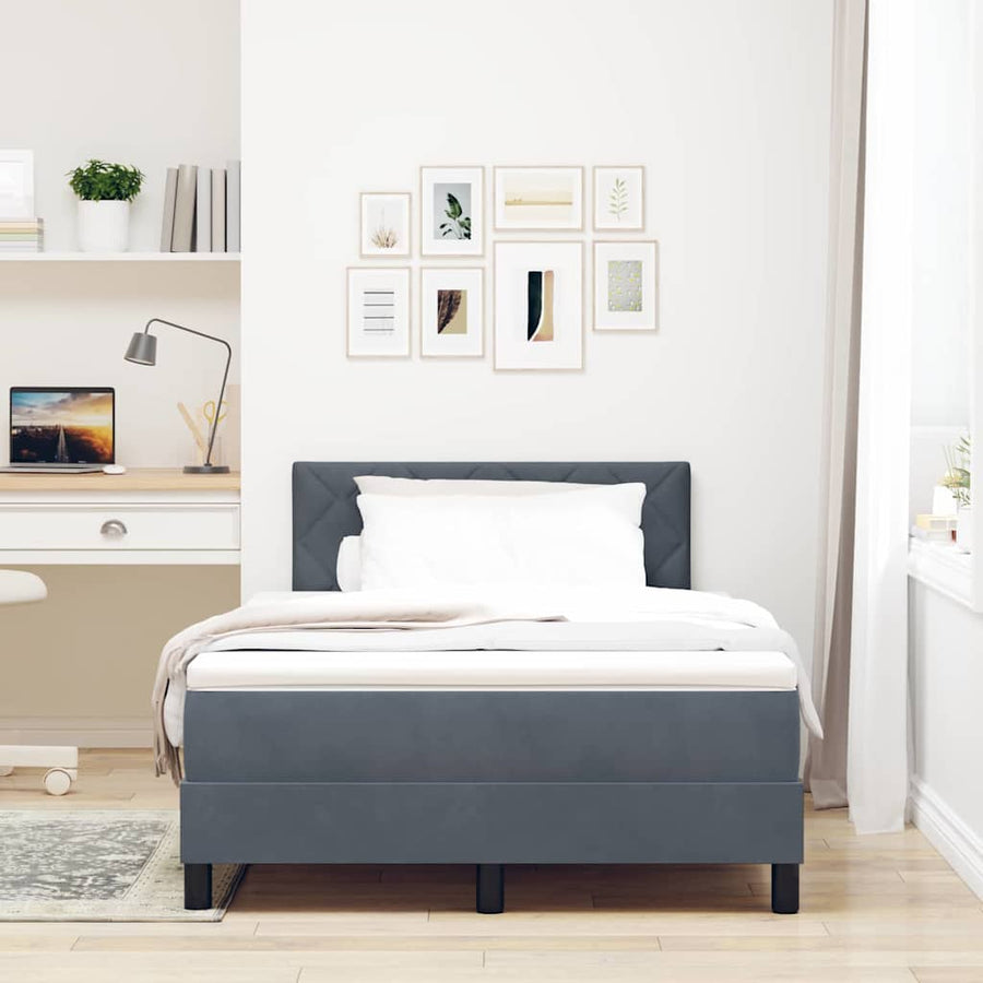 Boxspringbed met matras Donkergrijs 120 x 200 cm Fluweel
