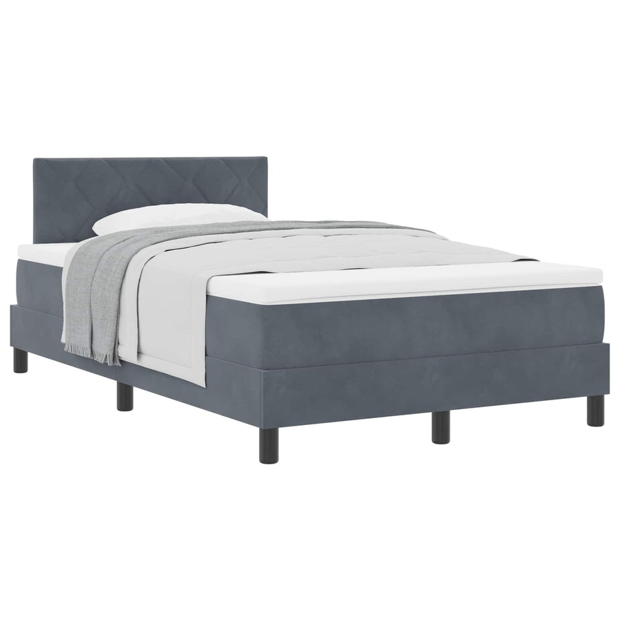 Boxspringbed met matras Donkergrijs 120 x 200 cm Fluweel