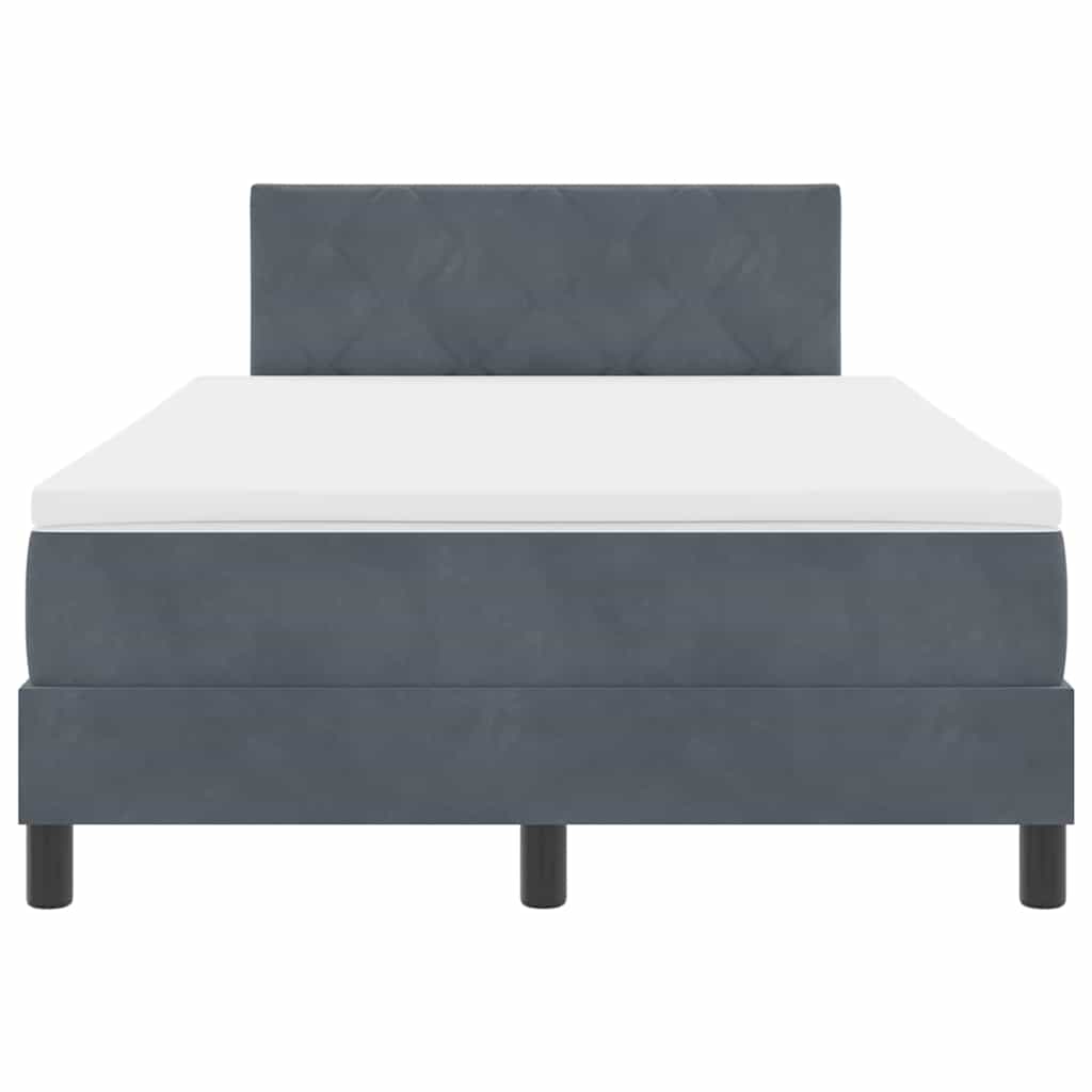 Boxspringbed met matras Donkergrijs 120 x 200 cm Fluweel