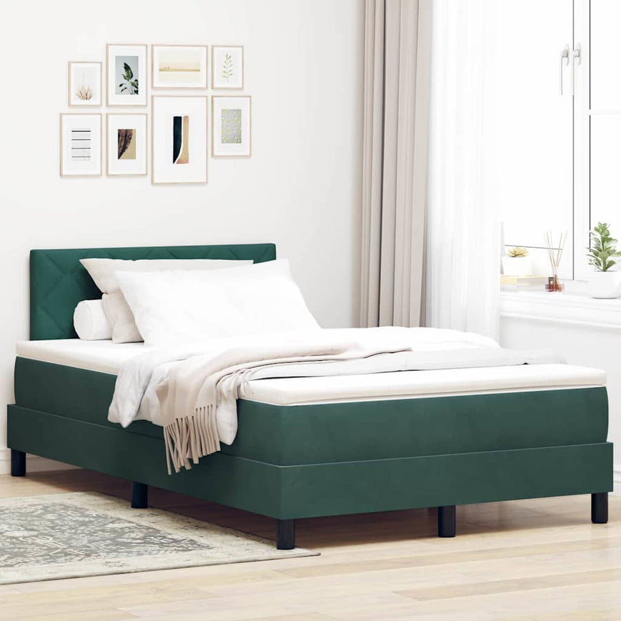 Boxspringbed met hoofdeinde Donkergroen 120 x 200 cm Fluweel