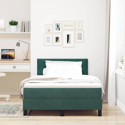 Boxspringbed met hoofdeinde Donkergroen 120 x 200 cm Fluweel