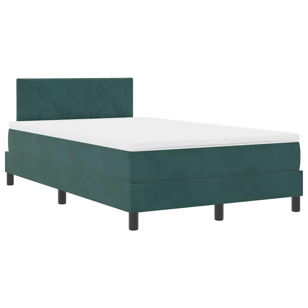 Boxspringbed met hoofdeinde Donkergroen 120 x 200 cm Fluweel