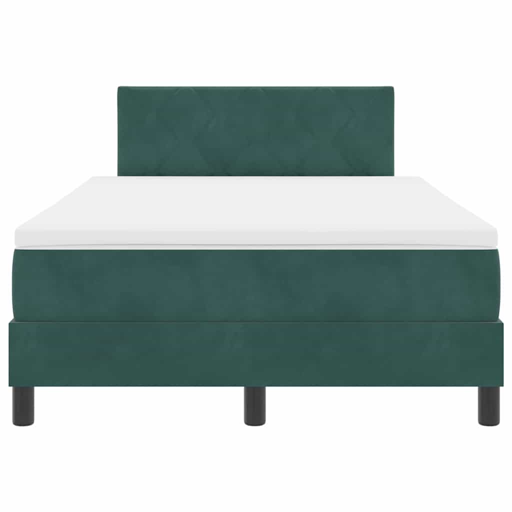 Boxspringbed met hoofdeinde Donkergroen 120 x 200 cm Fluweel