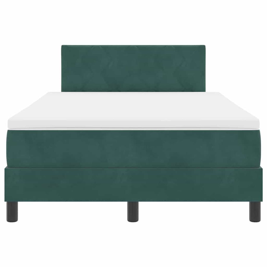 Boxspringbed met hoofdeinde Donkergroen 120 x 200 cm Fluweel