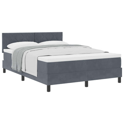 Boxspringbed met hoofdeinde Donkergrijs 140 x 190 cm Fluweel