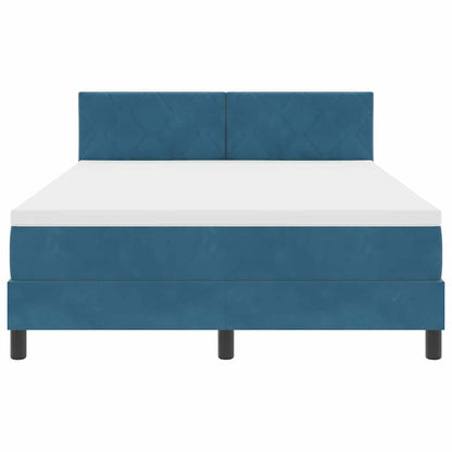 Boxspringbed met hoofdeinde Donkerblauw 140 x 190 cm Fluweel