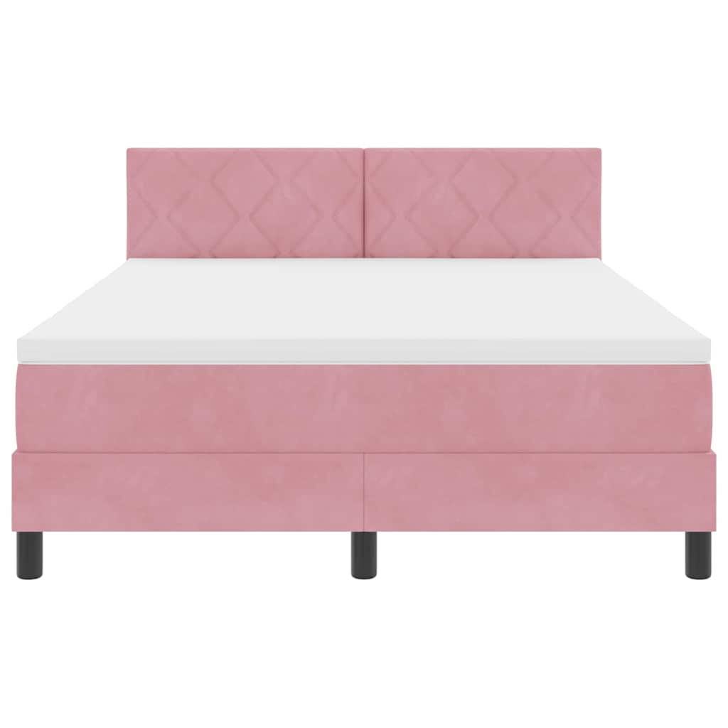 Boxspringbed met hoofdeinde Roze 140 x 190 cm Fluweel