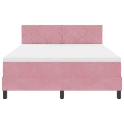 Boxspringbed met hoofdeinde Roze 140 x 190 cm Fluweel