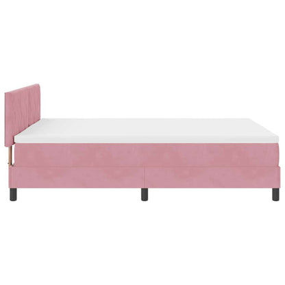 Boxspringbed met hoofdeinde Roze 140 x 190 cm Fluweel