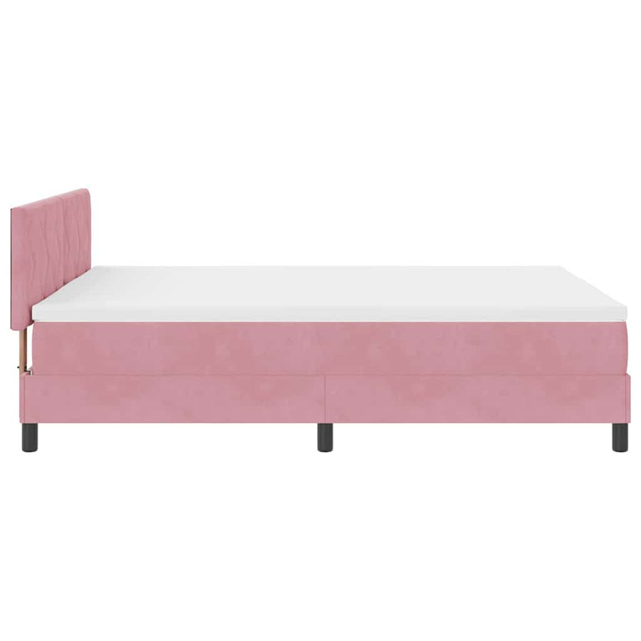 Boxspringbed met hoofdeinde Roze 140 x 190 cm Fluweel
