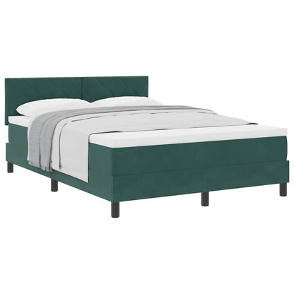 Boxspringbed met Matras Donkergroen 140 x 200 cm Stof