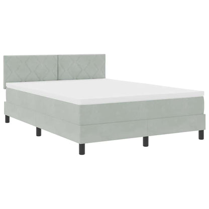 Boxspringbed met hoofdeinde Lichtgrijs 160 x 200 cm Fluweel