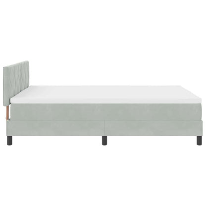 Boxspringbed met hoofdeinde Lichtgrijs 160 x 200 cm Fluweel