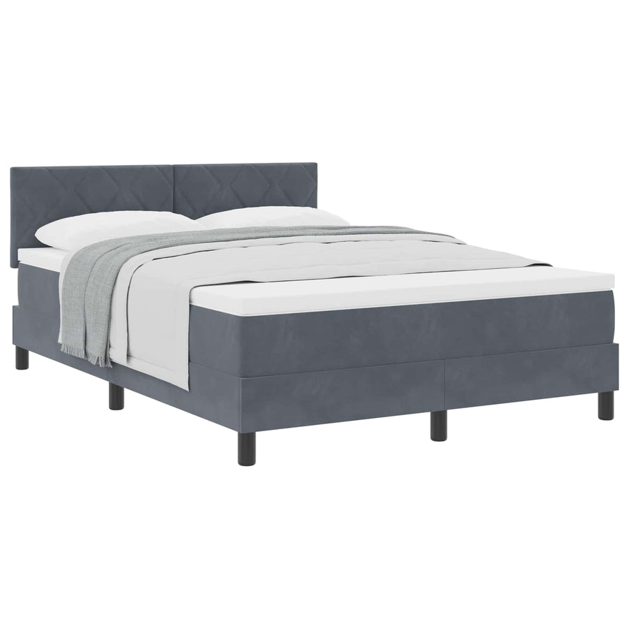 Boxspringbed met hoofdeinde Donkergrijs 160 x 200 cm Fluweel