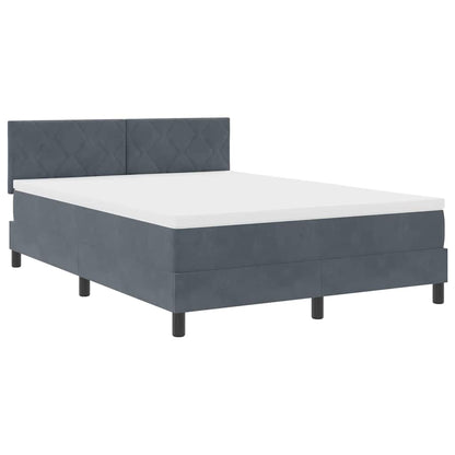 Boxspringbed met hoofdeinde Donkergrijs 160 x 200 cm Fluweel