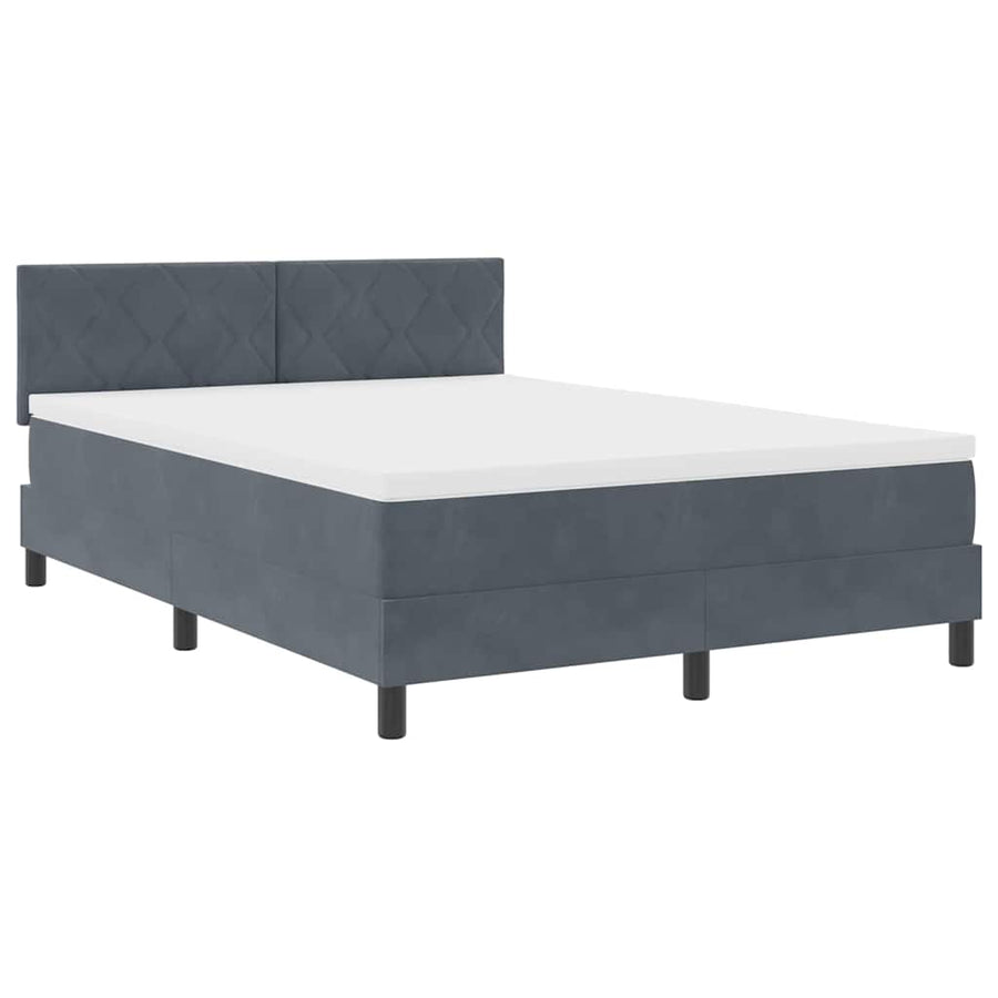 Boxspringbed met hoofdeinde Donkergrijs 160 x 200 cm Fluweel