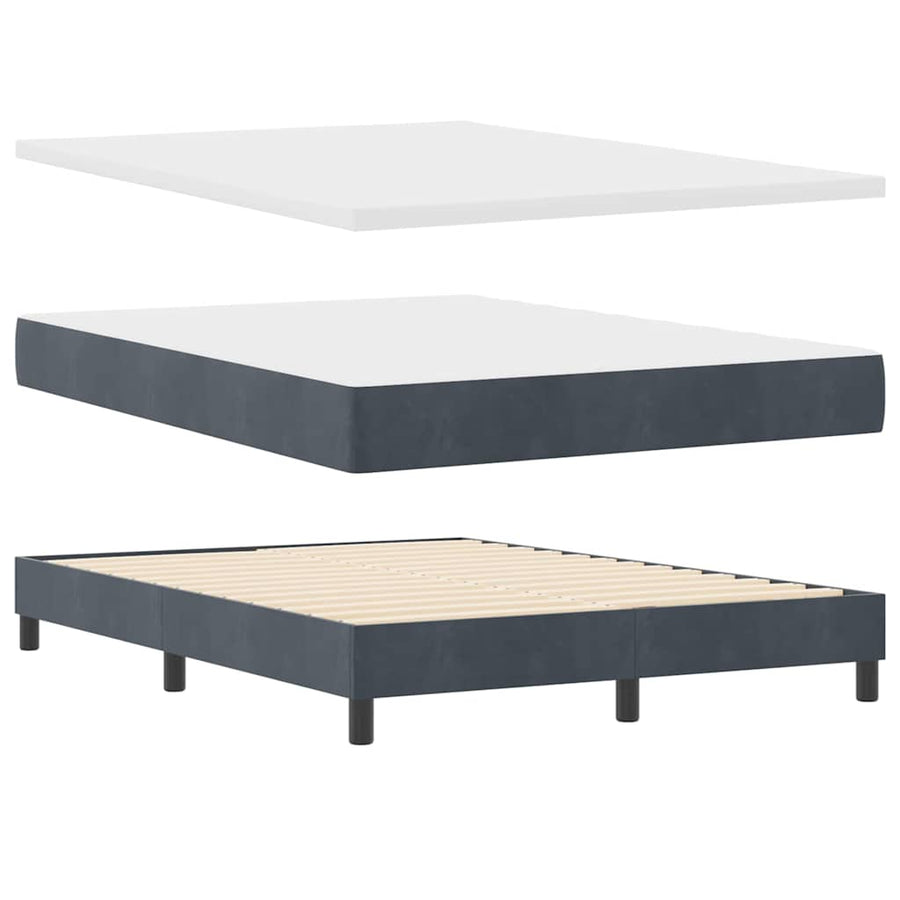 Boxspringbed met hoofdeinde Donkergrijs 160 x 200 cm Fluweel