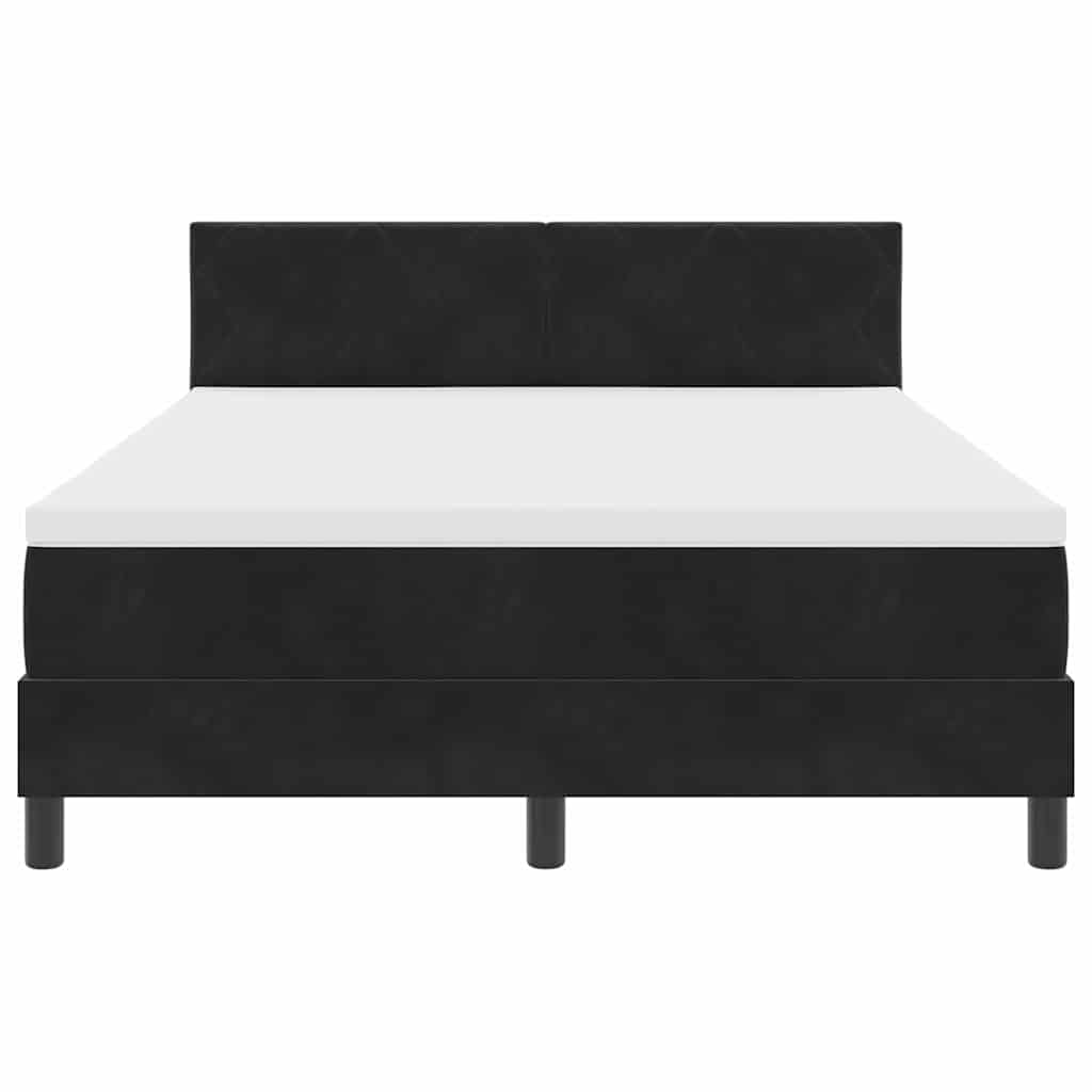 Boxspringbed met hoofdeinde Zwart 160 x 200 cm Fluweel